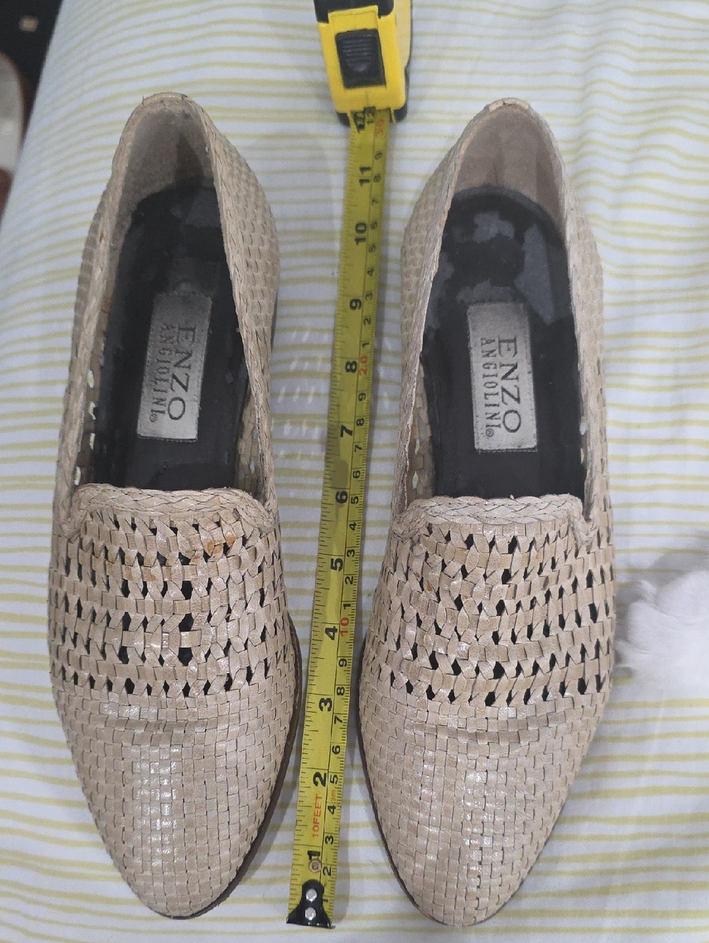 Enzo Angiolini Women's Woven Loafers in Beige Vintage